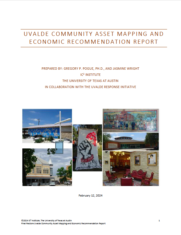 Front cover of the Uvalde Asset Mapping and Economic Recommendations Report